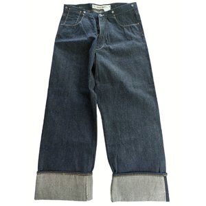 NWT GAP 1969 Single Pocket Buckle Rigid Selvedge Ranch Jeans Size 34 x 32 Italy